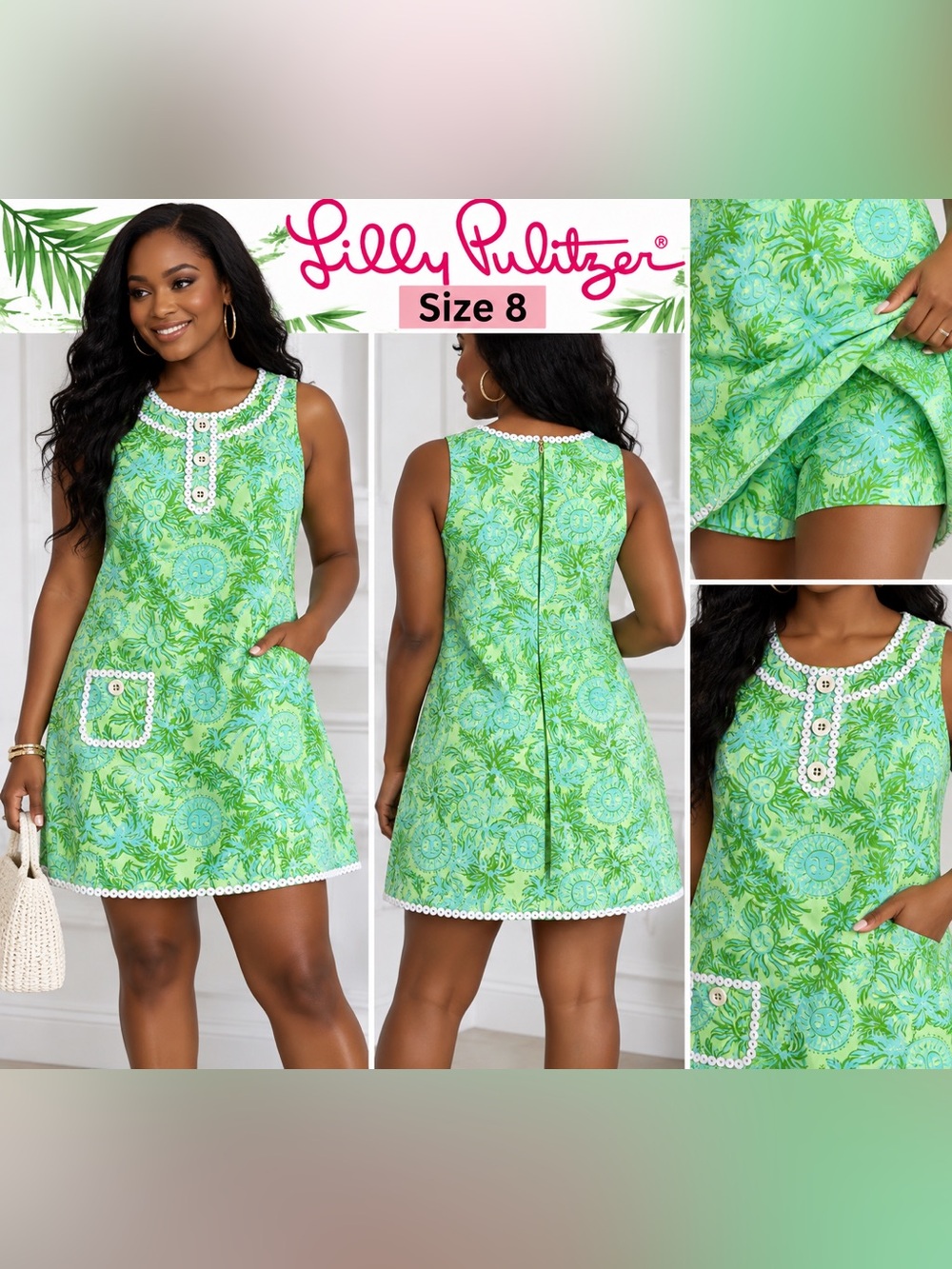 Lilly Pulitzer Lime Green Floral Sleeveless Romper!